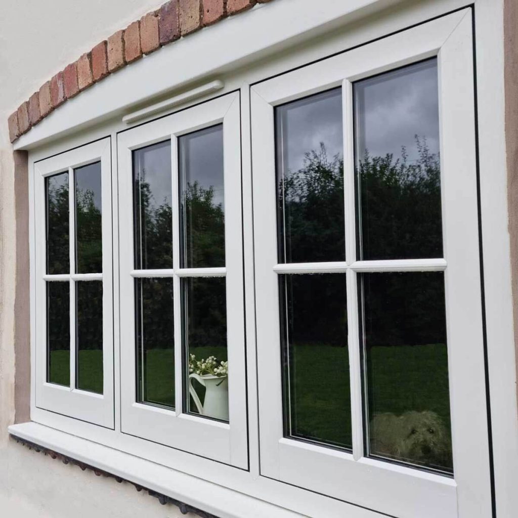 White flush sash uPVC window