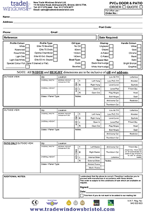 uPVC door & patio order